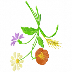Flowers And Tree Embroidery Design 1